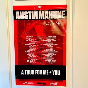 Official tour poster from the 2017 Austin Mahone concert. Very rare item. 🎸